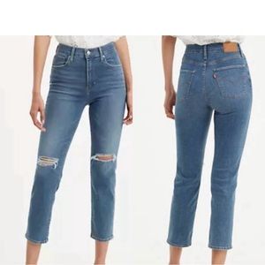 Levi’s High Rise Straight Crop Midwash Jeans